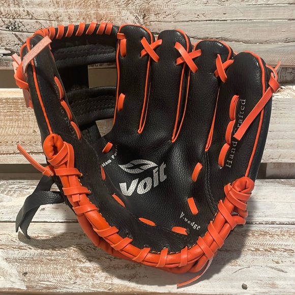 Kids Orange and Black 10 inch baseball mitt by Voit - Picture 1 of 4